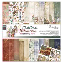 11 papiers imprimés scrapbooking 30 x 30 cm Lexi Design CHRISTMAS NUTCRACKER