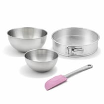 Set de 4 ustensiles de pâtisserie moule à gâteaux 2 bols et spatule Zenker Silver