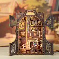 Book Nook Kit DIY Figured'Art 108 pièces - Le Bureau du Comte Chat - Diorama Maquette à construire
