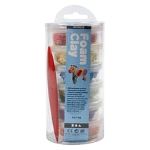Assortiment Pâte à modeler autodurcissante Métallique Foam Clay - Arc en ciel - 6 pcs