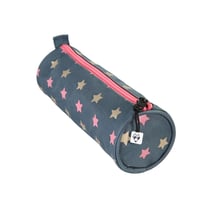 Trousse ronde POL FOX – Rose/Gris – WONDER FOX GLITTER – 1 compartiment