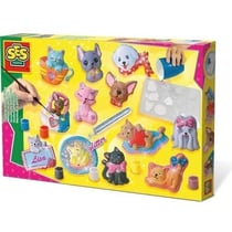 Moulage en plâtre chiens et chats - Jaune, vert et rose - Enfant - Plus de 5 ans