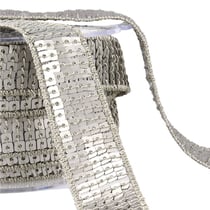 Bobine galon paillettes 14,5m argent clair