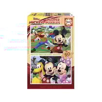 2 supers puzzles mickey 50p bois