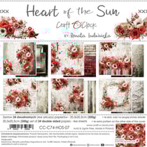 24 papiers scrapbooking 20 x 20 cm Craft O' Clock HEART OF SUN