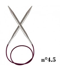 Aiguilles à tricoter circulaires fixes cable 80 cm Nova Metal du n° 2,5 à 5 - Knitpro 4,5 Gris