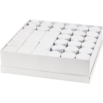 Boîtes, H : 7+9 cm, dim. 4,5+6 cm, blanc, 36 set/ 1 Pq.