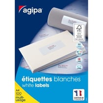 Apli Agipa - Etiquettes blanches 100 feuilles A4 51x33,8mm 3200 pièces