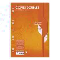 Copies doubles - A4 - Grands carreaux - Perforées - 120 feuilles - Clairefontaine