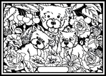 Tableau velours a colorier 3 Chiots Sericolor
