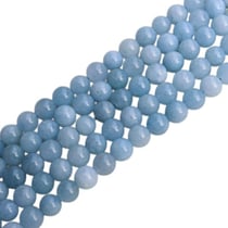 Fil de 45 perles ronde en pierre en pierre naturelle AQUAMARINE 8 mm