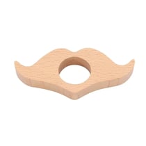 Bague de lecture en bois de hêtre massif-motif moustache