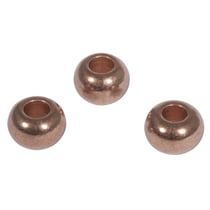 Perle en métal, 6mm ø, or rose, trou 2mm ø, 6 pces