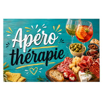 Plaque Métal Apéro Thérapie Déco Cuisine Bar L30