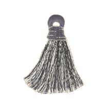 Lot de 3 écussons thermocollants Pompons gris/blanc 4,5x5,5cm