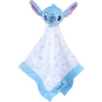 Stitch doudou plat avec lange blanc et bleu 40 x 40 cm - peluche disney - nicotoy