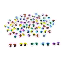 Yeux mobiles adhésifs avec cils couleurs Ø10 mm 100 pièces