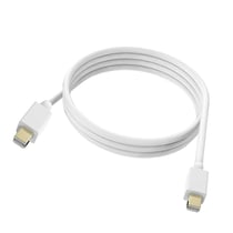 Câble Vidéo Mini DisplayPort Mâle vers Mâle Haute Résolution 4K 1.8m Blanc