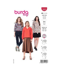 Patron Burda 5924 - Blouses sans fermeture avec une encolure V du 34 au 48 FR taille n°FR 34-48