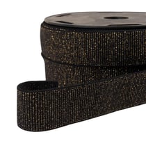 Elastique boxer métallisé noir/or 32mm au mètre