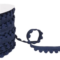 Bobine 25m élastique à pompons bleu marine 13mm