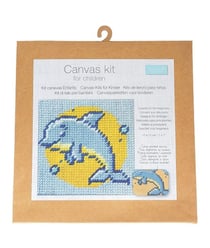 Kits Canevas enfant - 17 x 17 cm -Trimits Dauphin Sauteur
