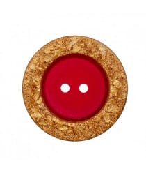Bouton manteau à rebord doré 2 trous 23 à 28mm - Prym 28 Rouge fonce