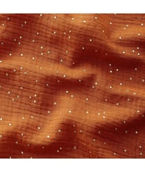 TISSU GLIT DOUBLE GAZE PAILLETE OR de 140 cm de largeur Rouille/or Orange vendu par 50 cm