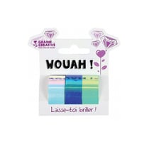 ASS. 3 TAPES IRIDESCENT/MIROIR BLANC BLEU VERT 15x5m