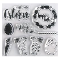 Clear Stamps - Amis de Pâques, 102,5x97mm, 9motifs, 1feuille