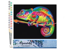 Peinture par Numéro Figured'Art - Caméléon Pop Art - Kit de Loisir Créatif DIY Numéro d'Art Complet - 40x50cm sans châssis en bois