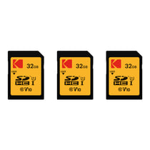 Kodak Lot de 3 Cartes Mémoire SDHC 32 Go Ultra High Speed – Classe 10 – Vitesse Rapide pour Photos et Vidéos HD