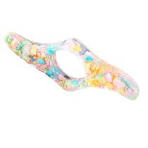 Bague de lecture en résine forme vague-pluie de cœurs multicolores