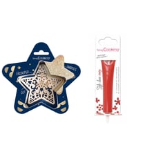 Kit pour biscuit en relief Étoile + Stylo au chocolat rouge