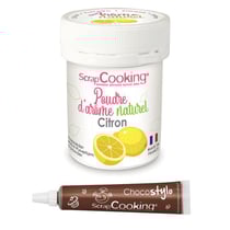 Arôme alimentaire naturel en poudre citron + Stylo chocolat