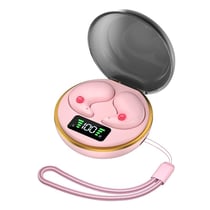 Ecouteurs Bluetooth Stéréo Invisibles Avec Compartiment De Charge Noir Rose YONIS