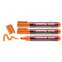 Lot de 3 marqueurs permanents EDDING 330 - Orange - Pointe ronde 1-5 mm