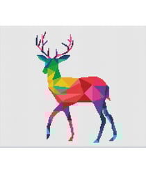 Kit broderie point de croix Marie Coeur - Cerf Multicolore