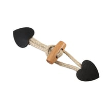 Brandebourg coeur simili cuir noir 2,4cm x 10cm