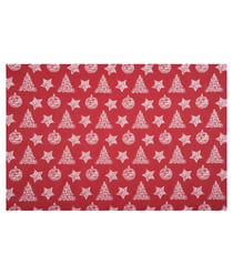 Tissu coton Noël sapins de 140 cm de largeur sylvestre rouge vendu par 50 cm