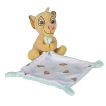 Doudou Simba le lion plat blanc et vert 15 x 15 cm - NICOTOY
