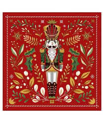 Carré simili cuir 44x44 cm Noël casse-noisette