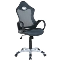 Chaise de Bureau en Tissu Maillé Gris-Vert avec Roulettes Pivotant Rotation Réglable en Hauteur Design Moderne Confortable