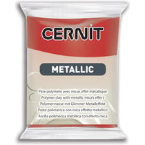 Pâte polymère - Opaque - A cuire - Pâte à modeler - Rouge - Bloc de 56g - Cernit - Metallic