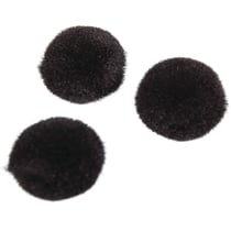 Pompons, noir, 10 mm, 65 pces