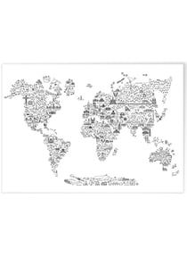 Poster Carte du monde Icônes | A3 : 29,7x42cm