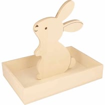 Plateau en bois avec lapin - 25 x 17 x 4,5 cm