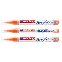 Lot de 3 marqueurs peinture acrylique pointe fine 1-2 mm - EDDING - Orange fluorescent