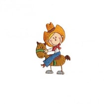 Ecusson thermocollant farwest enfant Cowboy 5x4cm