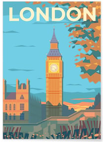 Affiche ville Londres 3 | A3 : 29,7x42cm